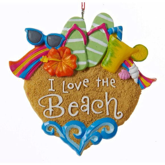 Kurt Adler Other - Kurt Adler I Love the Beach Heart Christmas Holiday Ornament Resin